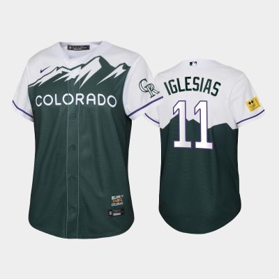 Youth 2022 City Connect Rockies #11 Jose Iglesias Replica Green Jersey