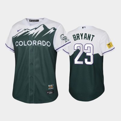 Youth 2022 City Connect Rockies #23 Kris Bryant Replica Green Jersey