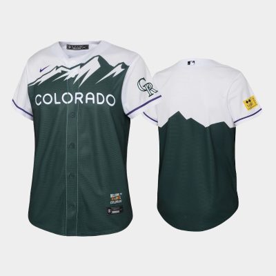 Youth 2022 City Connect Rockies # Replica Green Jersey