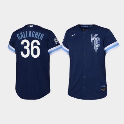 Youth #36 Cam Gallagher Kansas City Royals Replica 2022 City Connect Jersey - Navy