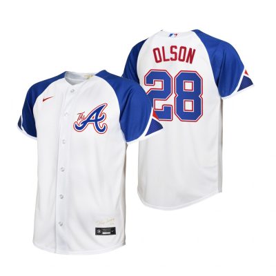 Matt Olson No.28 Braves White 2023 Print Baseball Jersey All Sizes