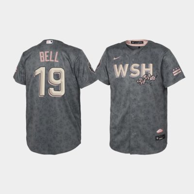 Youth Bloom Washington Nationals Josh Bell Gray 2022 City Connect Replica Jersey