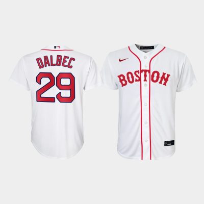 Youth Boston Red Sox Bobby Dalbec #29 White 2021 Patriots' Day Replica Jersey