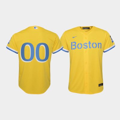 Youth Boston Red Sox Custom #00 Gold 2021 City Connect Replica Jersey