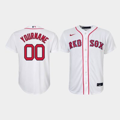 Youth Boston Red Sox Custom #00 White Replica Home Jersey