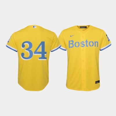 Youth Boston Red Sox David Ortiz #34 Gold 2021 City Connect Replica Jersey