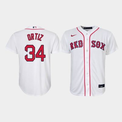 Youth Boston Red Sox David Ortiz #34 White Replica Home Jersey