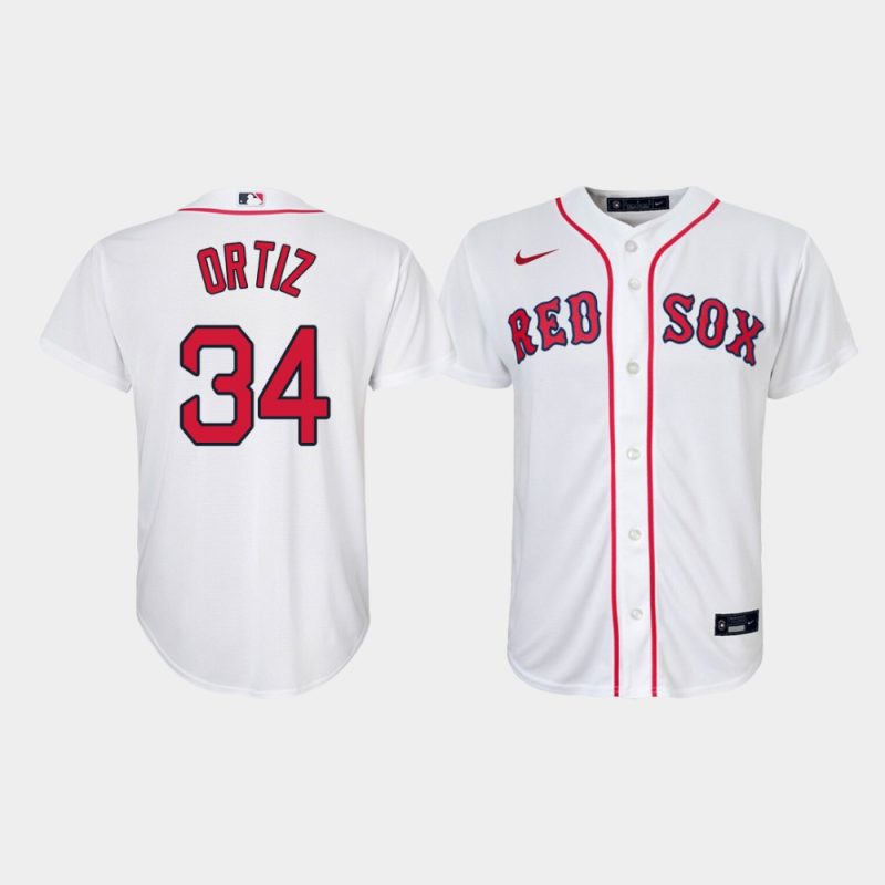 Youth Boston Red Sox David Ortiz #34 White Replica Home Jersey