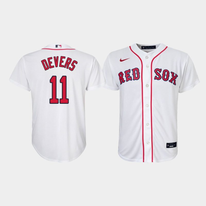 Youth Boston Red Sox Rafael Devers #11 White Replica Home Jersey