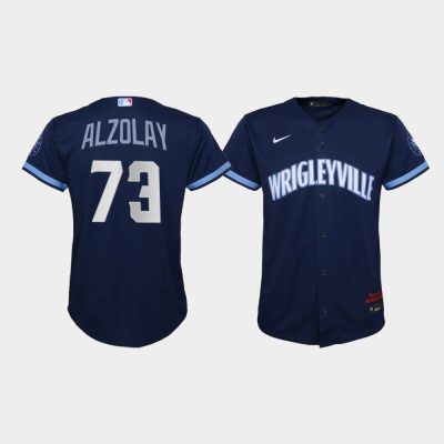 Youth Chicago Cubs Adbert Alzolay #73 Navy 2021 City Connect Replica Jersey