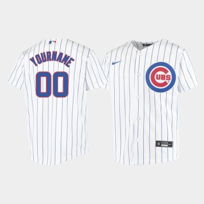 Youth Chicago Cubs Custom #00 White Replica Home Jersey