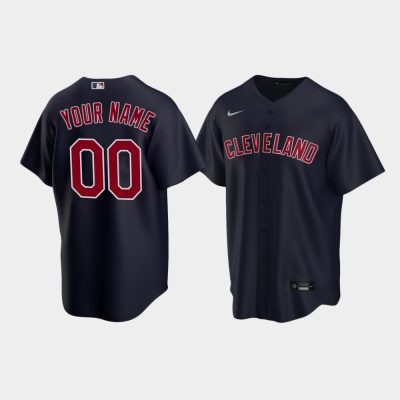 Youth Cleveland Indians #00 Custom Replica Alternate Navy Jersey