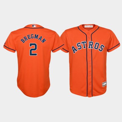 Youth Houston Astros Alex Bregman #2 Orange Cool Base Majestic Alternate Jersey