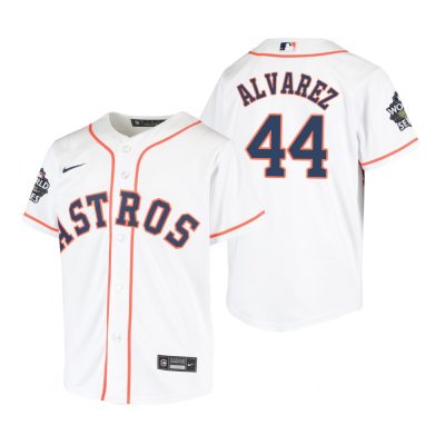 Youth Houston Astros Yordan Alvarez White 2022 World Series Replica Jersey