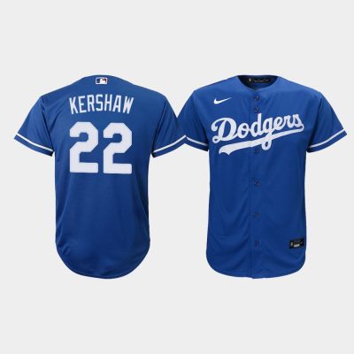 Youth Los Angeles Dodgers Clayton Kershaw #22 Royal Replica Alternate Jersey