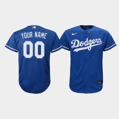 Youth Los Angeles Dodgers Custom #00 Royal Replica Alternate Jersey