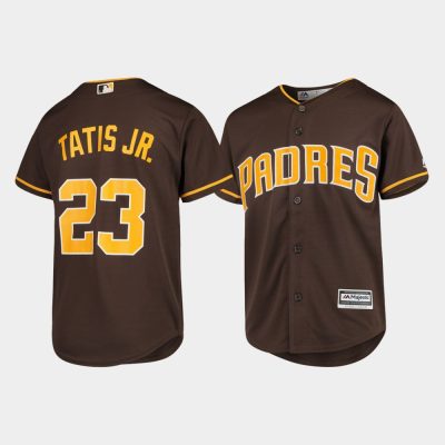 Youth San Diego Padres #23 Fernando Tatis Jr. Brown Cool Base Alternate Majestic Alternate Jersey