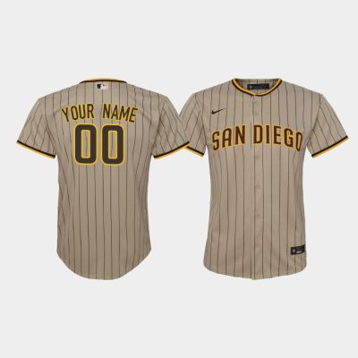 Youth San Diego Padres Custom #00 Brown Replica Cool Base Jersey