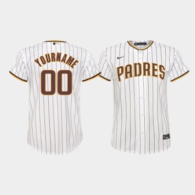 Youth San Diego Padres Custom #00 White Replica Home Jersey