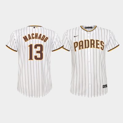 Youth San Diego Padres Manny Machado #13 White Replica Home Jersey