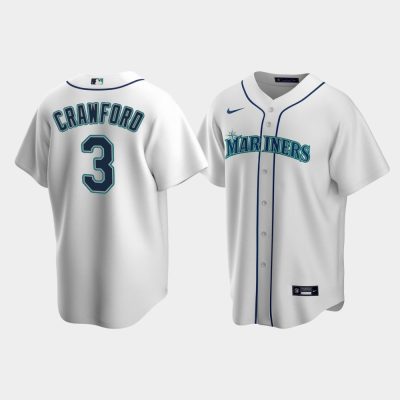Youth Seattle Mariners J.P. Crawford #3 White Replica Home Jersey