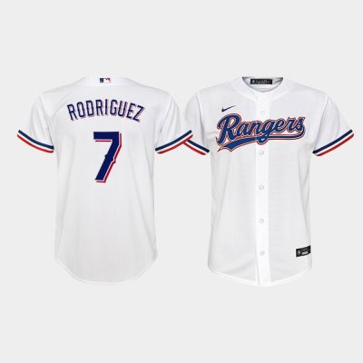 Youth Texas Rangers Ivan Rodriguez #7 White Replica Home Jersey