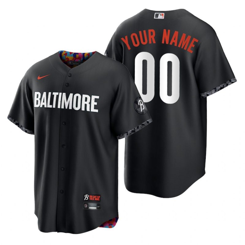 Baltimore Orioles Custom Black 2023 City Connect Replica Jersey