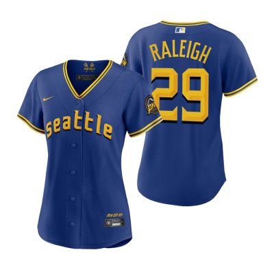 Women Seattle Mariners Cal Raleigh Royal 2023 City Connect Replica Jersey
