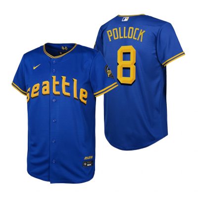 Youth Seattle Mariners AJ Pollock Royal 2023 City Connect Replica Jersey