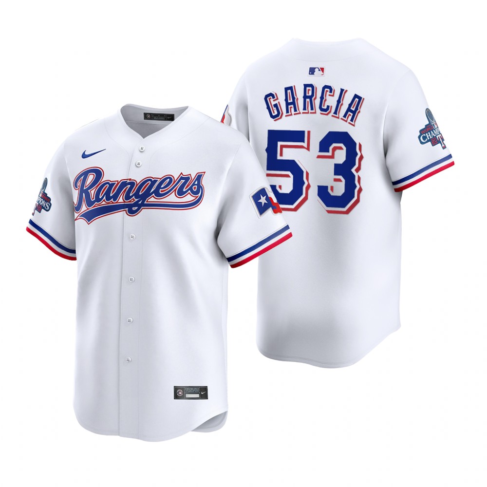Texas Rangers Adolis Garcia 2023 World Series Champions White Limited