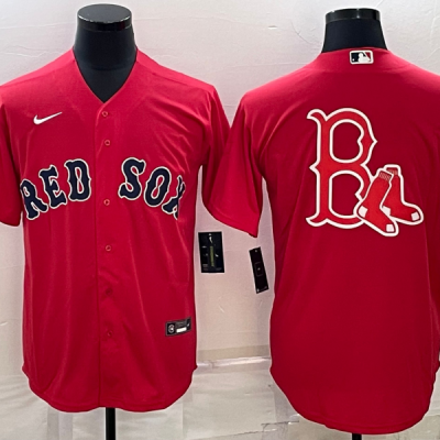 Men Boston Red Sox Red Team Big Logo Cool Base Stitched Jersey