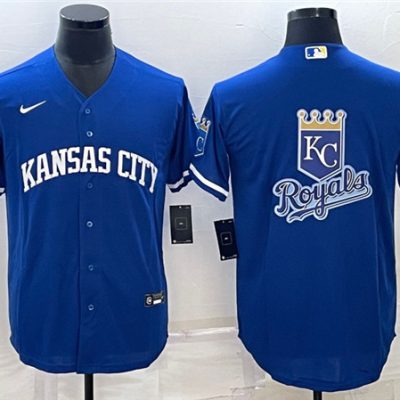 Men Kansas City Royals Royal Team Big Logo Cool Base Stitched Jersey