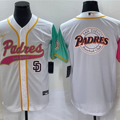 Men San Diego Padres White Team Big Logo City Connect Cool Base With Patch Stitched Baseball Jersey