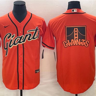 Men San Francisco Giants Orange Team Big Logo Cool Base Stitched Baseball Jersey